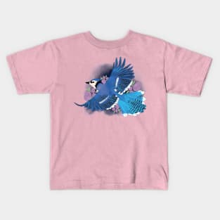 Blue Jay with Roses Kids T-Shirt